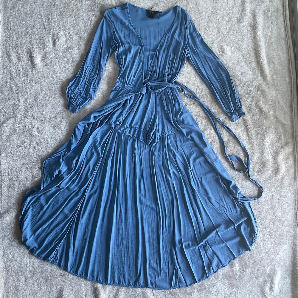 Romper wrap dress blue.